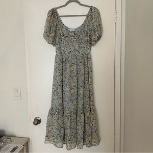 Floral puff sleeve dress